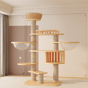 Solid Wood Luxury Cat Tower for Maine Coons