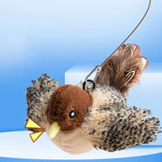 Interactive Chirping Bird Cat Toy Pet Simulation Bird Touch Voice Doll Interactive Cat Rechargeable Lifelike Bird Plush Toy